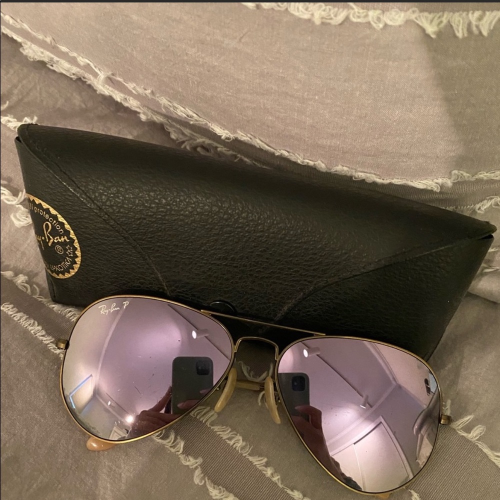 RAYBANs - lavender reflective aviator